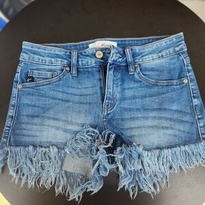 KanCan denim fringe shorts